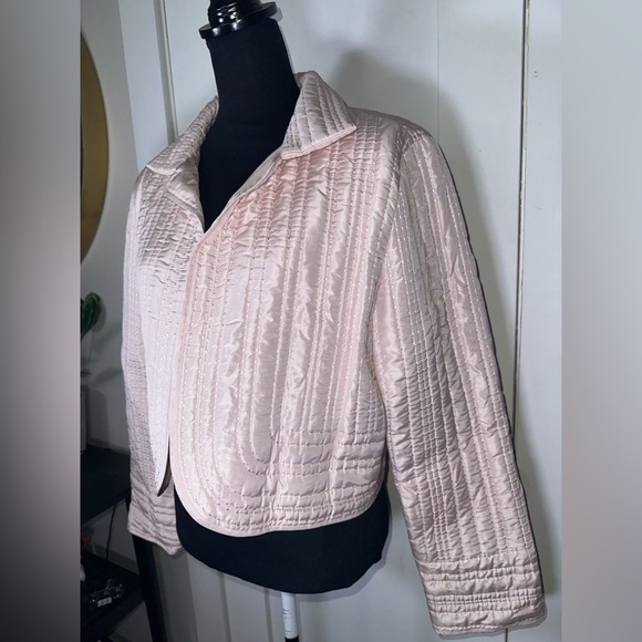 VINTAGE 100% Silk Quilted Pink Women's Jacket - Picture 3 of 10